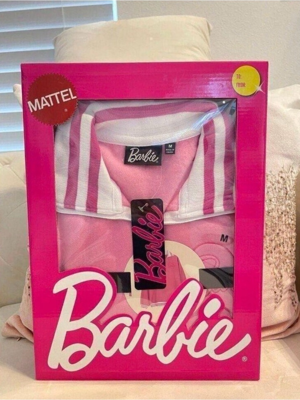 PINk BARBIE sweater white gift box 

Size available M/L/XL